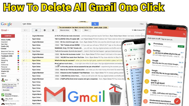 how to delete all gmail emails at once on android