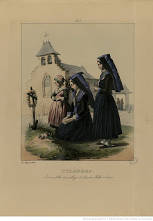 Название :  Pyrénées - Jeunes filles du village de Laruns, Vallée d'Ossau Автор  :  Pingret, Édouard (1788-1875). Illustrateur