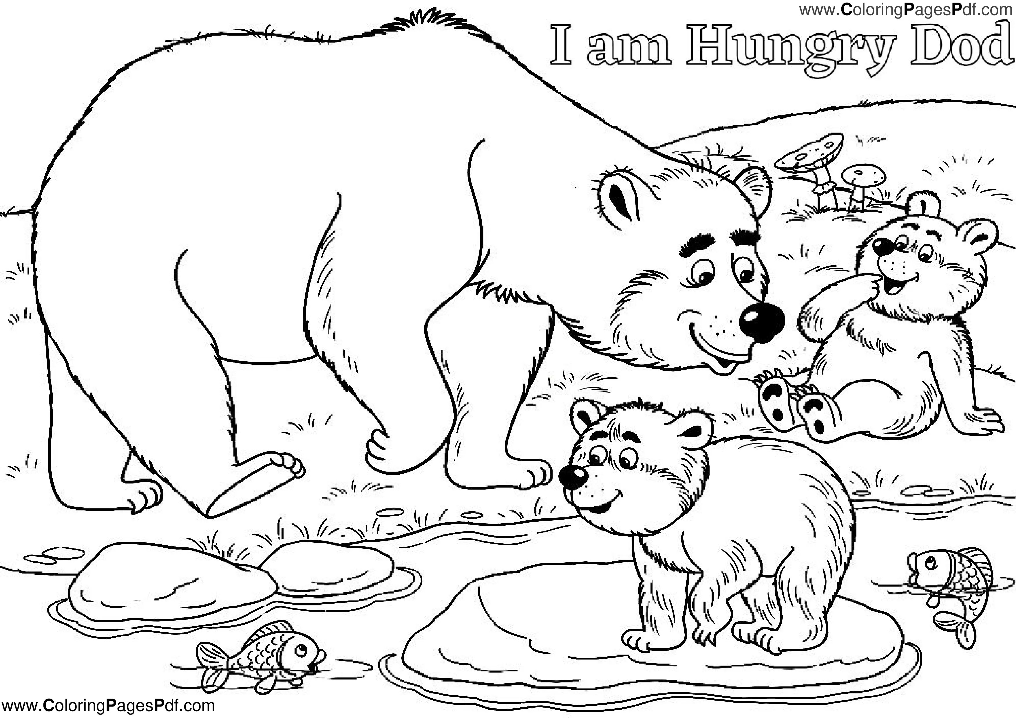 Free bear coloring pages