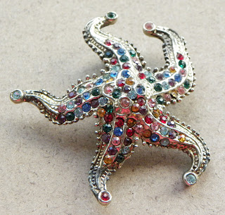 1930s vintage star fish brooch