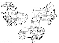 Catboy, Owlette and Gekko coloring page