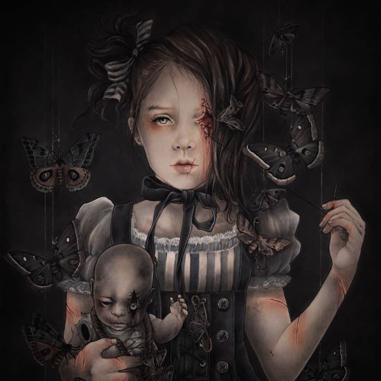 Yuriko Shirou deviantart instagram arte ilustrações sombrias surreais fantasia terror mulheres meninas bonecas crianças