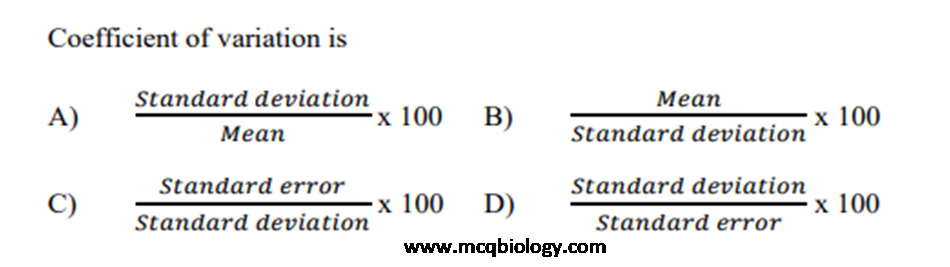 The coefficient of variation is