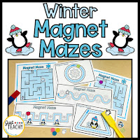 Winter Themed Magnet Mazes to Explore Magnets