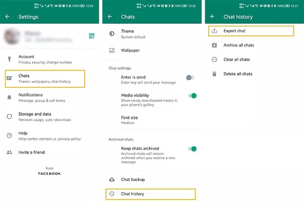 نقل WhatsApp من Android إلى iPhone عبر البريد الإلكتروني