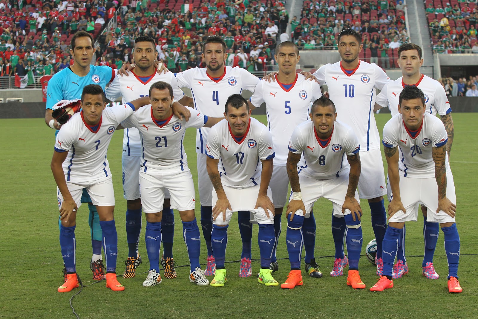 Formación de Chile ante México, amistoso disputado el 6 de septiembre de 2014