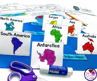 Your students will love creating this 3D world map of the continents and oceans using pop up continents.