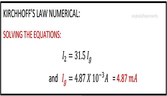 NUMERICALS ON KIRCHHOFF'S LAW
