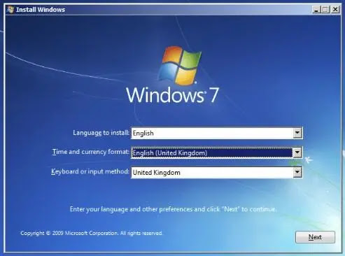 install Windows 7