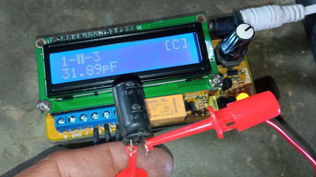 Cek kapasitas elko menggunakan Transistor Tester