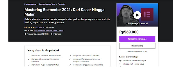 Mastering Elementor 2021: Dari Dasar Hingga Mahir