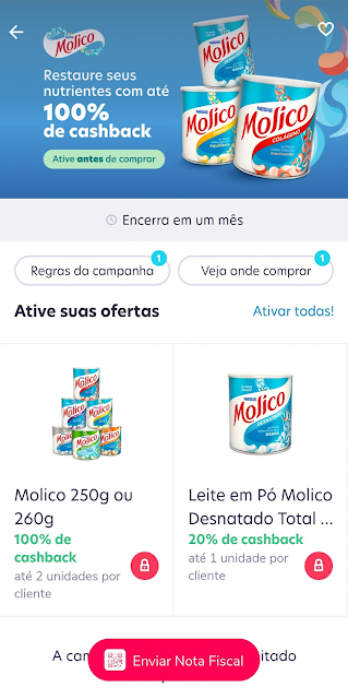 Ganhe 100% de cashback em Molico com o Méliuz