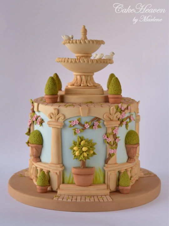 garden theme cake