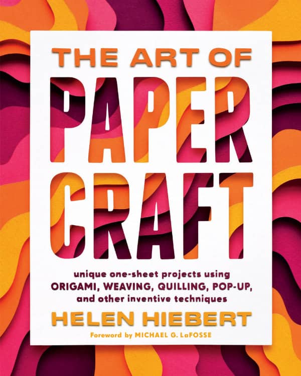 cover of book, The Art of Papercraft, with colorful paper cutting behind title