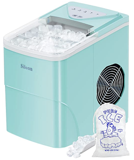 Mint green coutertop ice maker for gift guide.