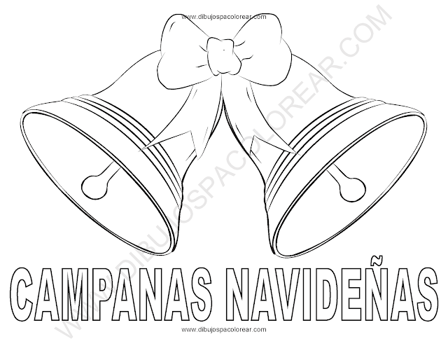 Dibujo de campanas navideñas para colorear