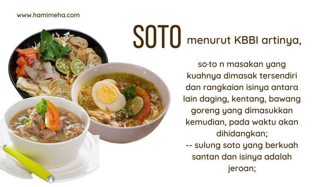 Arti soto menurut KBBI