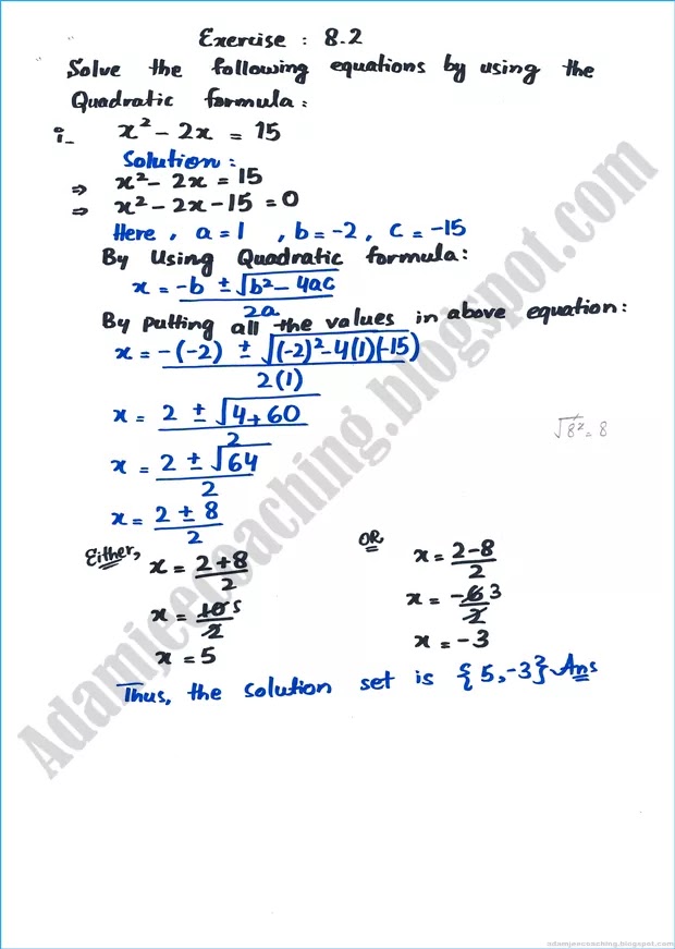 quadratic-equations-exercise-8-2-mathematics-9th