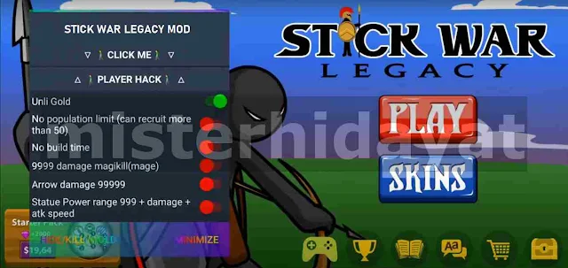 Apk Mod Menu Stick War Legacy| Unlimited Gems, 99999 Damage, Etc