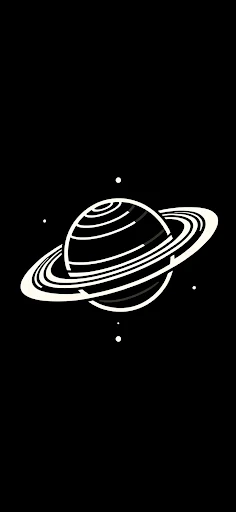 MINIMAL SATURN OLED BLACK WALLPAPER IPHONE