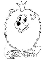 A lion with a crown coloring page