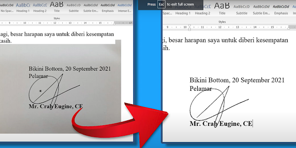 Cara Menghilangkan Background / Latar Belakang Tanda Tangan dengan Word Tanpa Photoshop | Super Easy