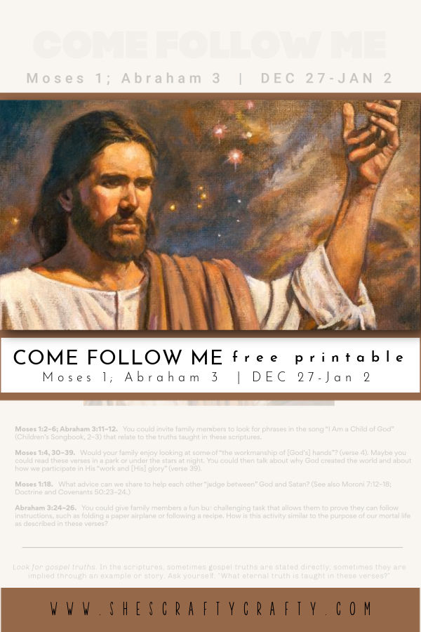 Come Follow Me free printable Dec 27-Jan 2 pinterest pin