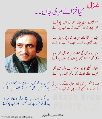 Mohsin Naqvi best poetry shayari ghazals in urdu hindi