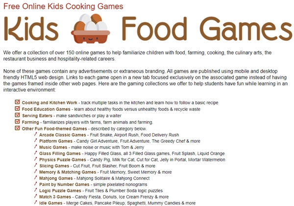 free online kids cooking game