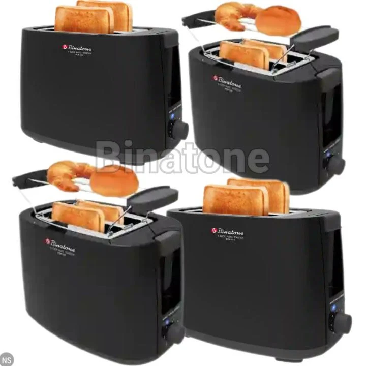 Binatone Bread Toaster POP-212: 650W 2Slice Toasting Machine with 7 Browning Stages, Automatic Pop-Up, Removable Crumb Tray