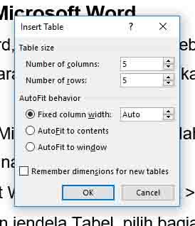 Cara Membuat Tabel di Microsoft Word