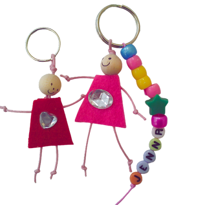 Beady Head Keyrings - Tutorial Wooden Bead & Felt Dolls