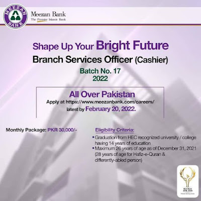 Meezan bank jobs feb 2022