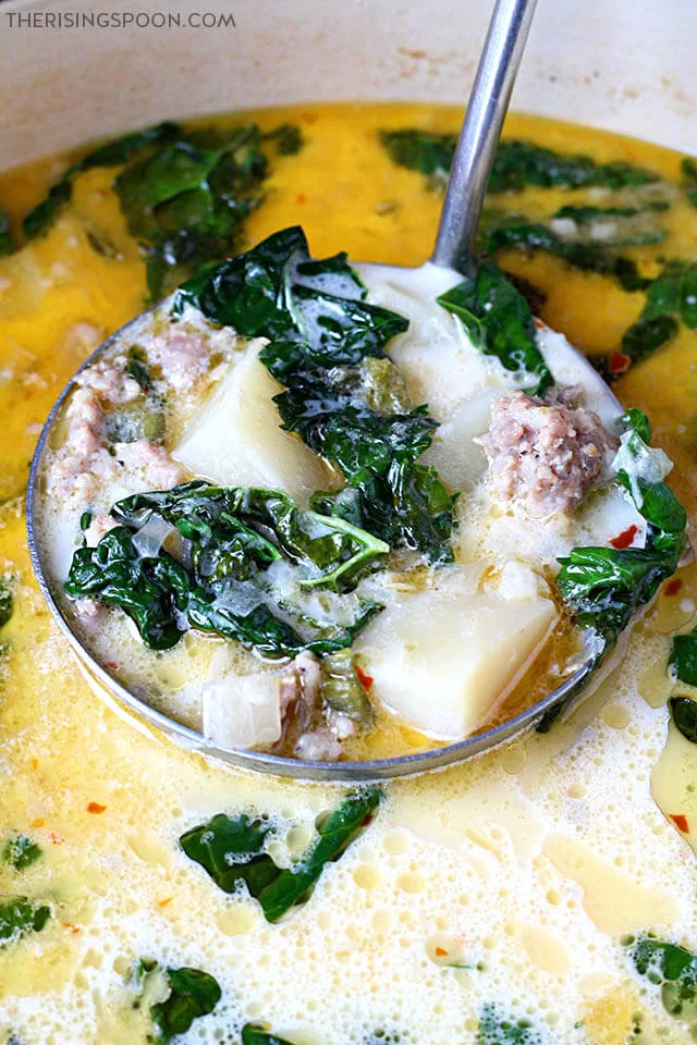 Top 10 Most Popular Recipes On The Rising Spoon in 2021: Spicy Italian Sausage & Potato Soup (Zuppa Toscana)