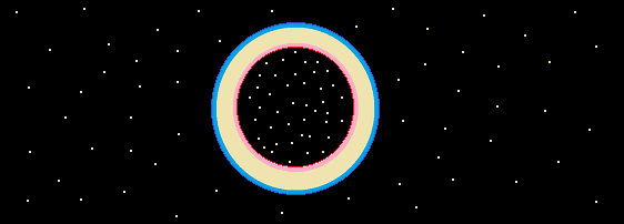 Cross section of a hollow planet