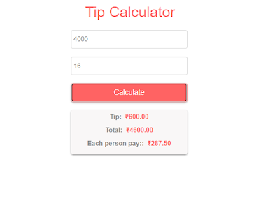 Tip Calculator Using HTML,CSS and JavaScript