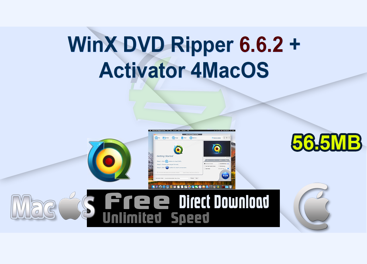 WinX DVD Ripper 6.6.2 + Activator 4MacOS