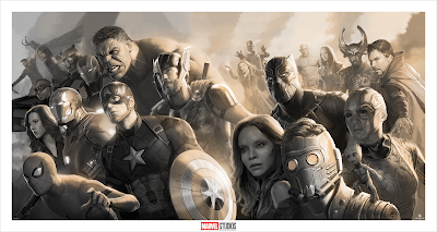New York Comic Con 2021 Exclusive Marvel Studios The Road to Infinity War Art Collaboration Giclee Print by Marvel Visual Development Team x Grey Matter Art