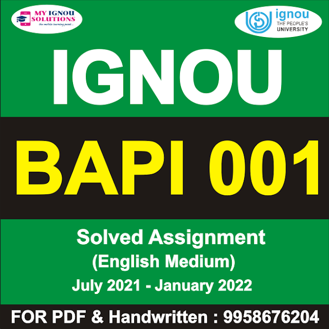BAPI 001 Solved Assignment 2021-22