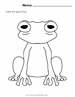 Glass frog coloring sheet