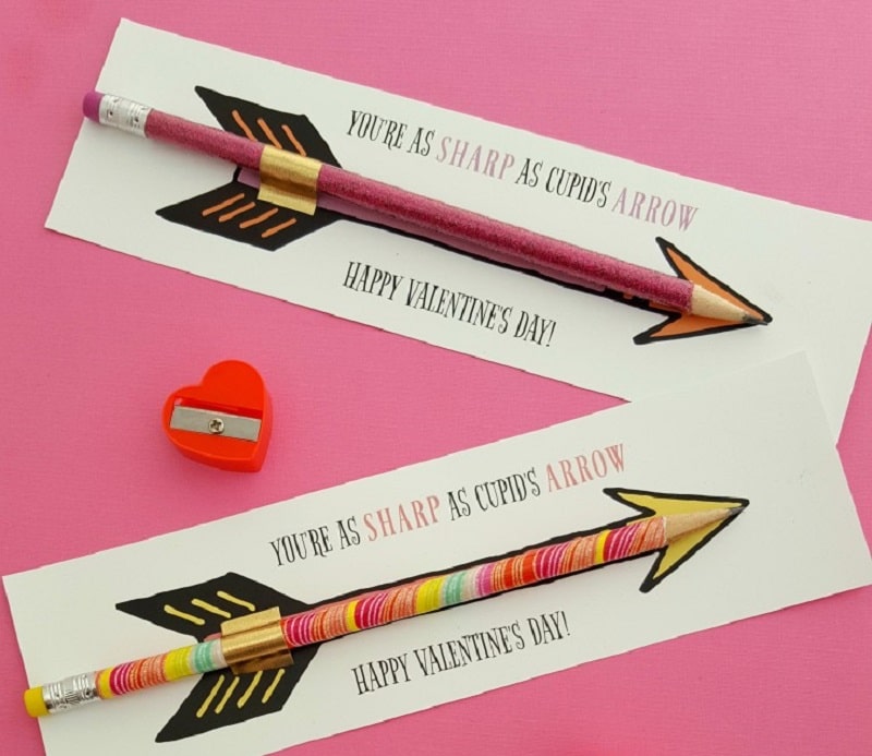 printable valentines tag for pencils