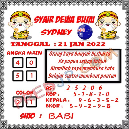 Prediksi Dewa Bumi Sdy Sabtu 21-Jan-2023