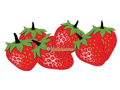 cara mudah mewarnai buah strawberry