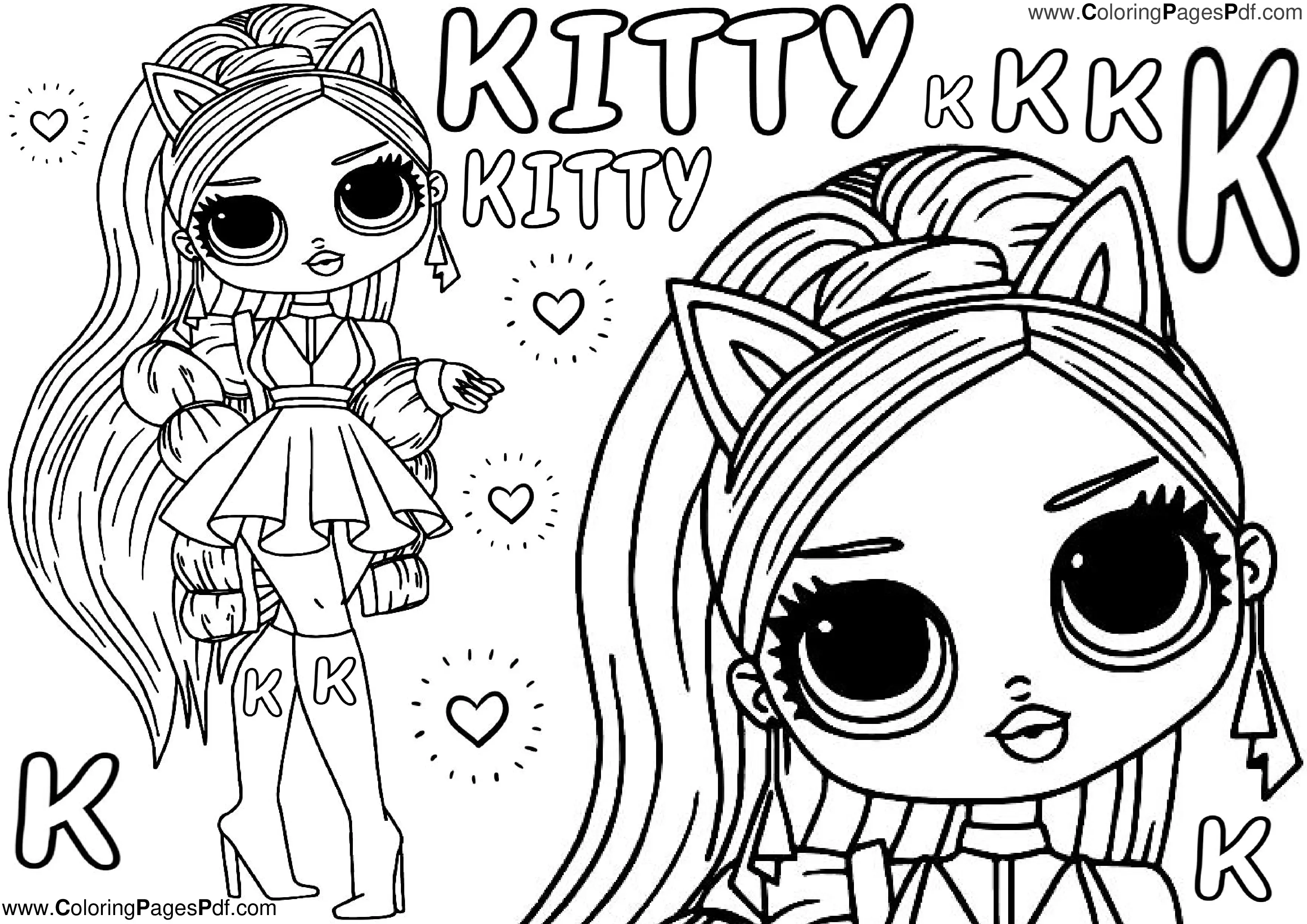 Lol omg coloring pages kitty k