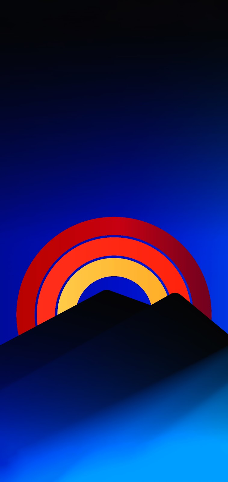 PHONE WALLPAPER HD - MINIMALIST MOUNTAIN SUNSET