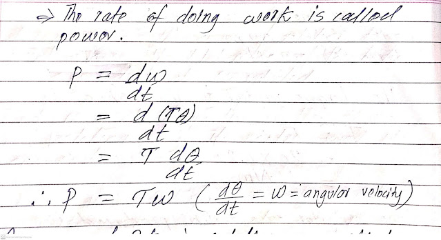 Describe the work and power in rotational motion with their expression.  Class 12 Physics Rotational Dynamics