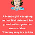 A blonde girl was…