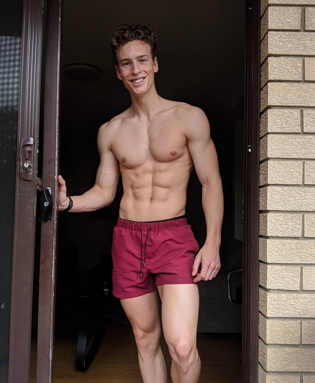 sexy-shirtless-muscular-fit-young-model-guy-curly-hair-abs-cute-smile