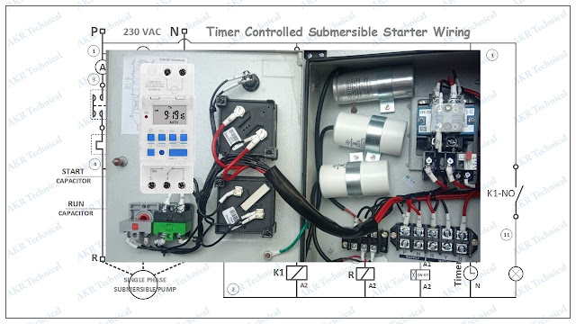 Submersible Starter with Timer Switch Wiring Connection