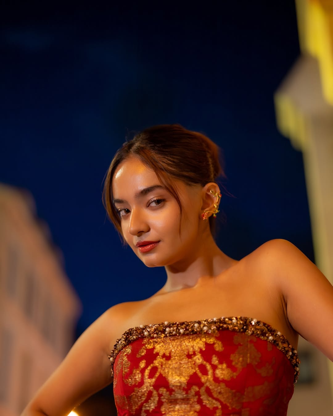 Anushka Sen’s Red Brocade Mini Dress at Cannes Will Leave You Breathless